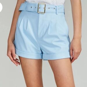 Generation Love Light blue MILO VEGAN LEATHER SHORTS size 2